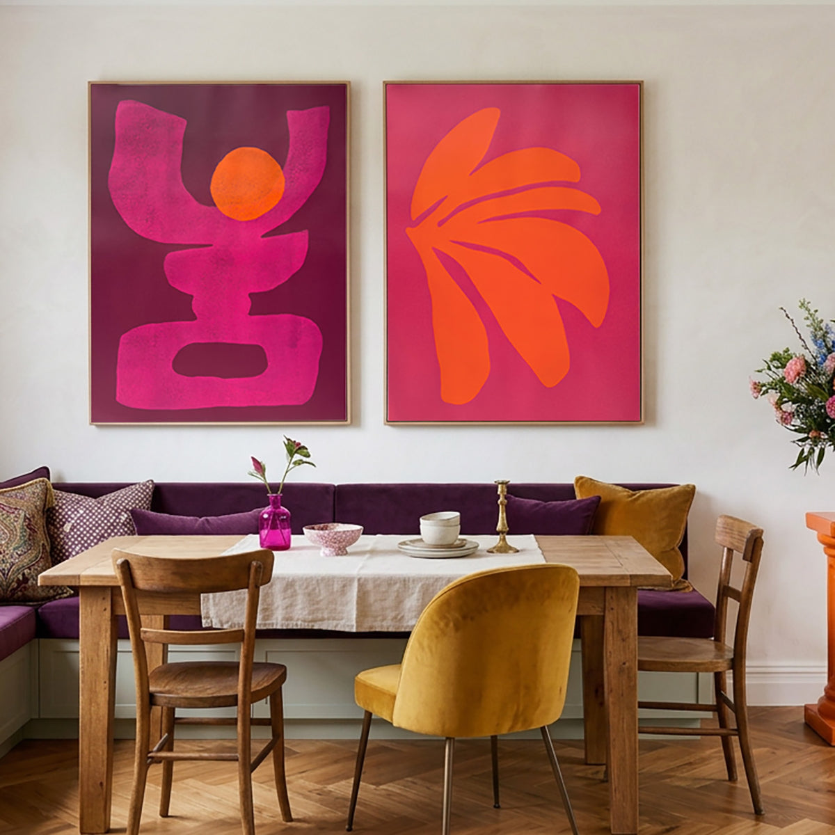 Cocktail party (aubergine & roze)